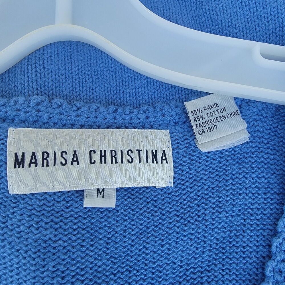 VTG Marisa Christina Nautical Sweater Vest Size Med Boating Fish Cape Cod - Picture 3 of 3